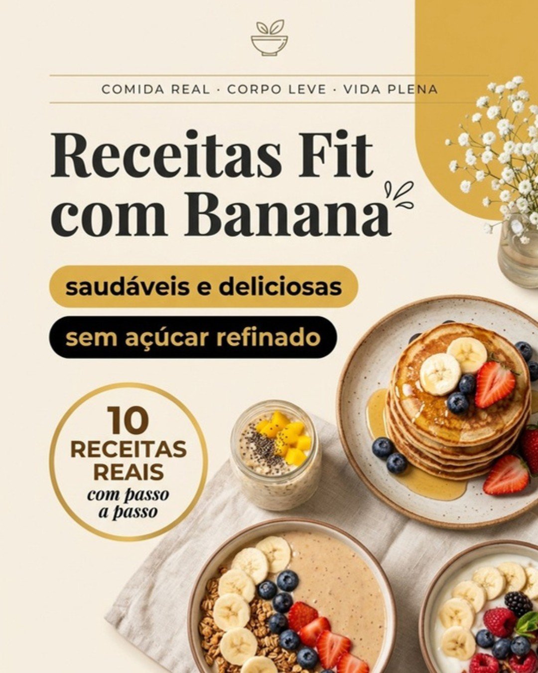Capa do e-book Receitas Fit com Banana